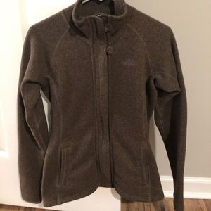 Brown North Face Zip Up Size M